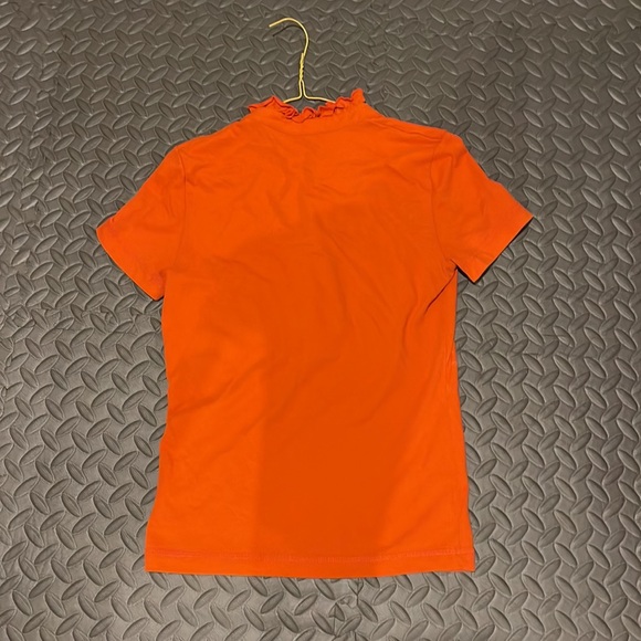 TORY BURCH Button down short sleeve top Size XS Orange - Picture 4 of 4